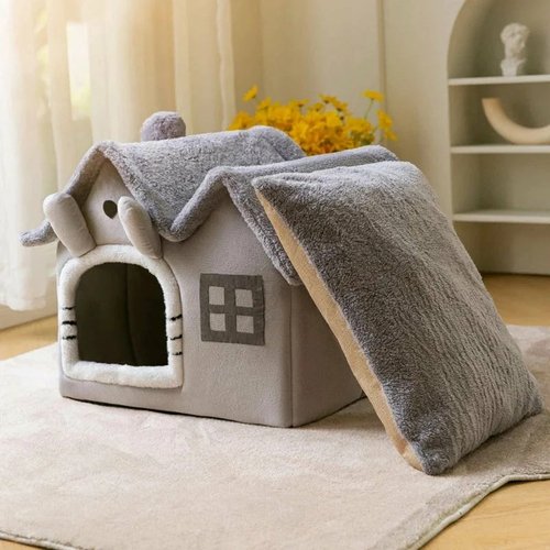 S8238b41893f44975b6c2f3f1eb97a3ce0_dfdb7d10-8659-4f53-9b46-ad7852b22843.jpg Removable Roof Plush Pet House