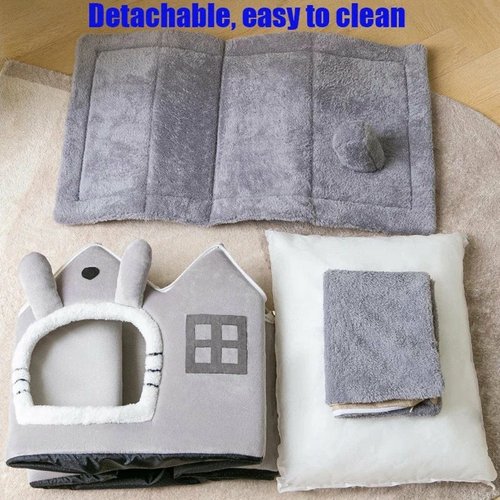 Sa682e4c7d5b74d60a11dd45aedee2bea4_7108fd1b-fc2f-4b1c-a46c-2a2413193fe9.jpg Removable Roof Plush Pet House
