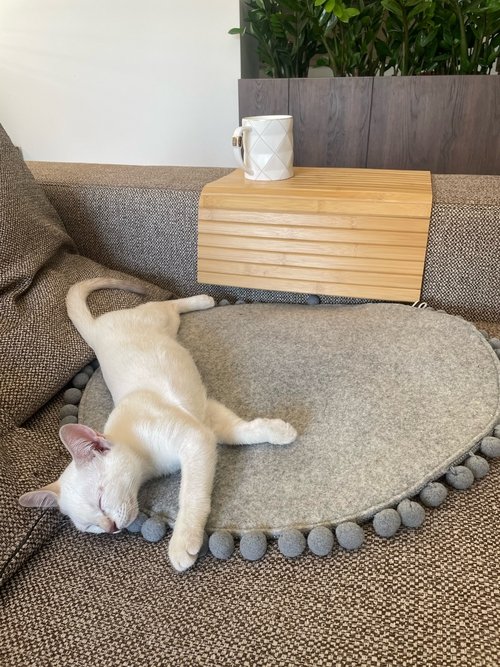 data-36.jpg Saveplace® Round Pet Bed - Various Pom Poms, 2 Sizes